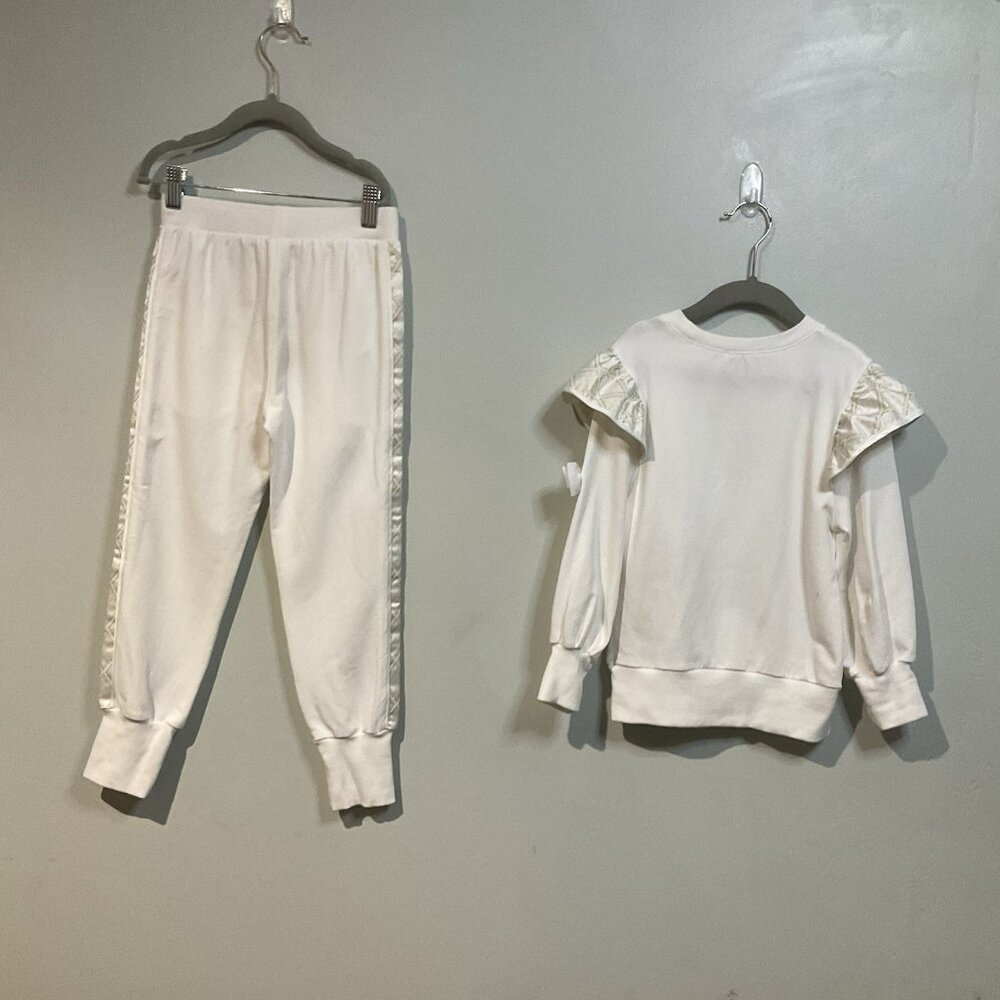 Angels Face Girl’s White Tracksuit Ruffle Long Sleeves Size 6-7 Y Cotton Outfit - Picture 13 of 13